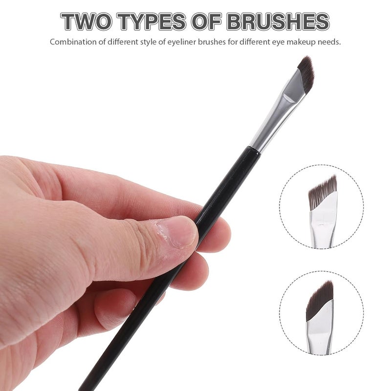 3Pcs Angled Eyeliner Brush Set Slanted Blade For Precise Eye Makeup - Image 3